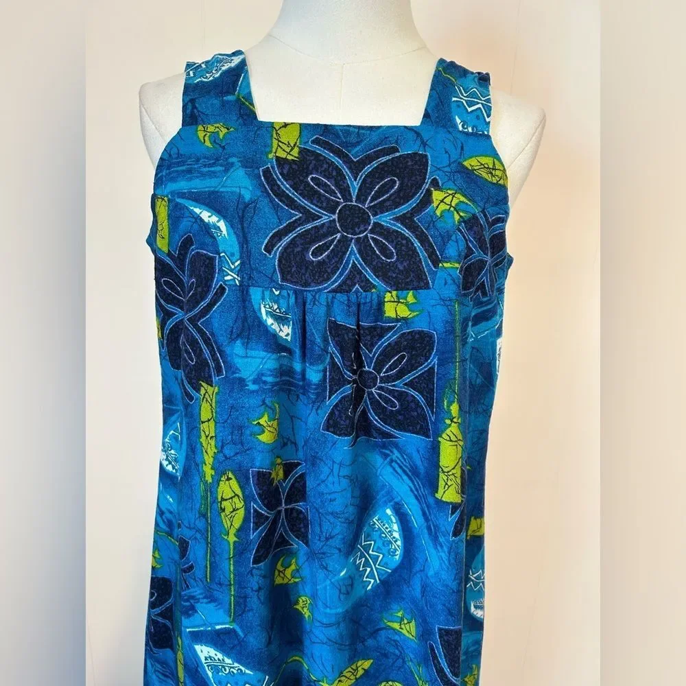 Vintage Penneys Blue Hawaiian Dress